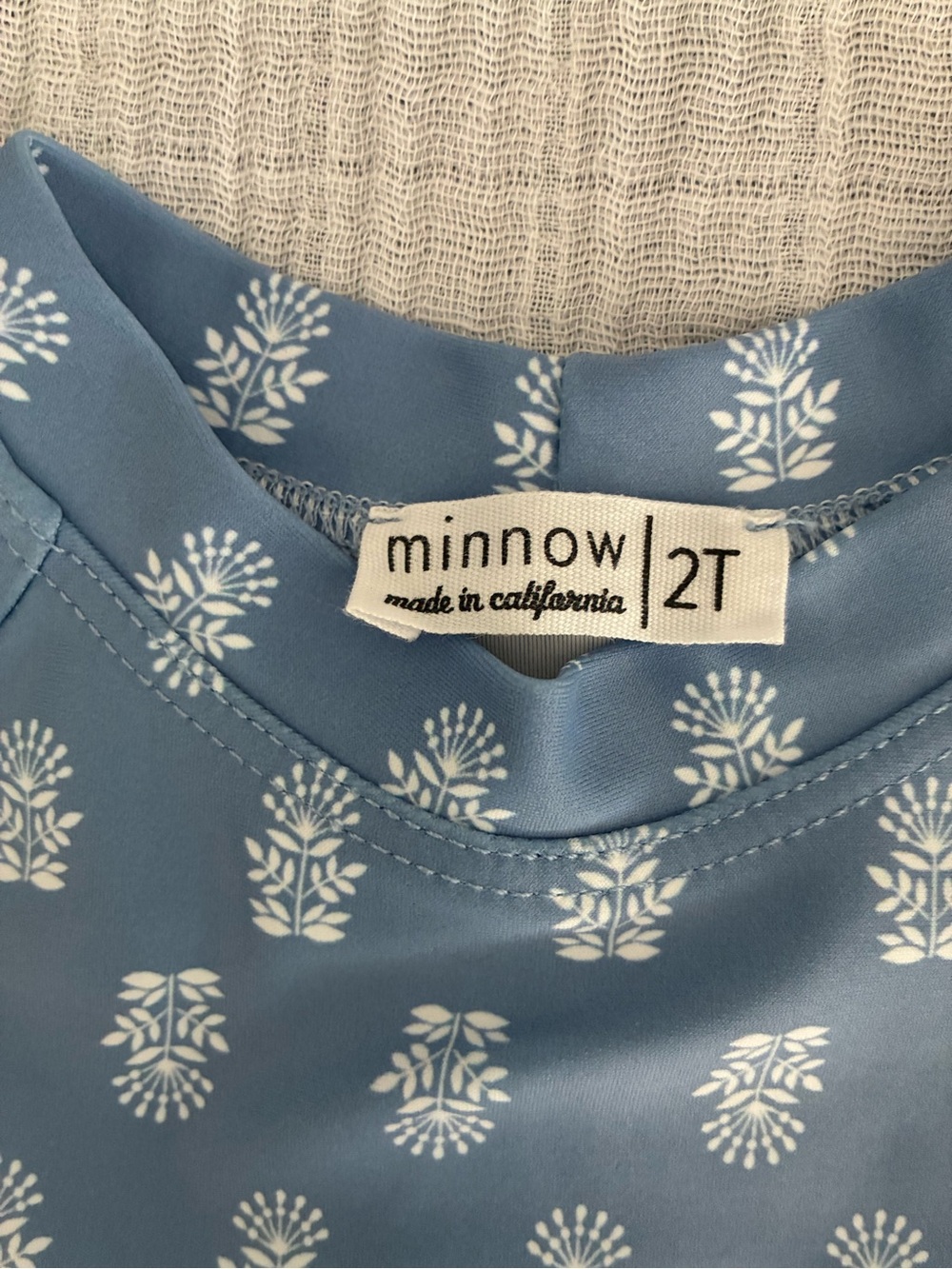 Minnow Swim Blue Block Print Rashguard Set 2T - Picture 3 of 7